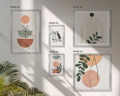 Set of 5 wall art pieces Stylish plant decorations