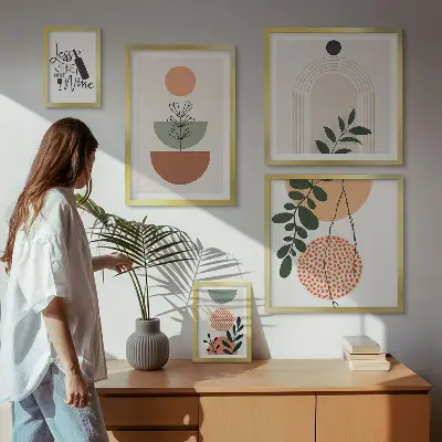 Plant wall art set of 5 decorative pieces