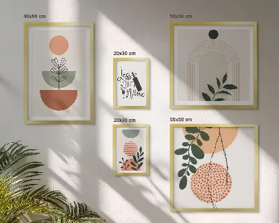 Set of 5 wall art pieces Stylish plant decorations