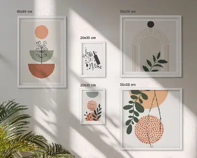 Set of 5 wall art pieces Stylish plant decorations