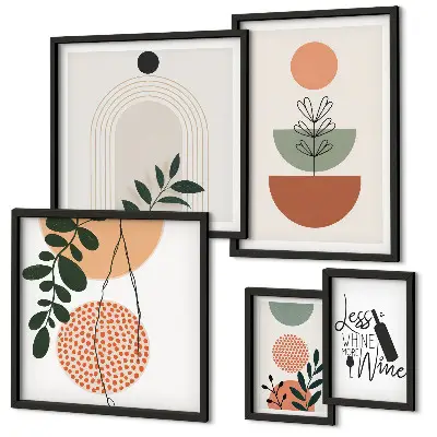 Set of 5 wall art pieces Stylish plant decorations