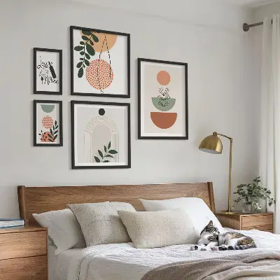 Set of 5 wall art pieces Stylish plant decorations