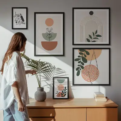 Plant wall art set of 5 decorative pieces