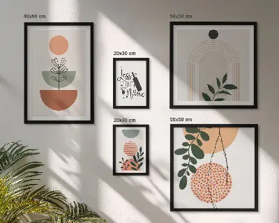 Set of 5 wall art pieces Stylish plant decorations