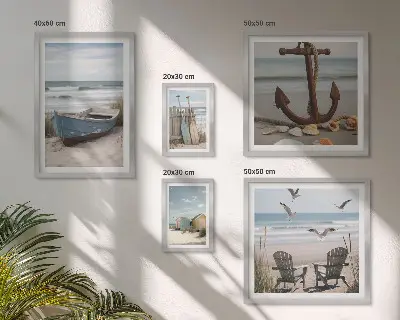 Framed photo set Seaside atmosphere, relaxation, beach