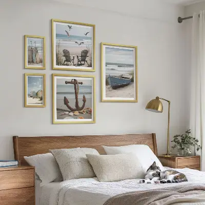 Framed photo set seaside beach relaxation theme