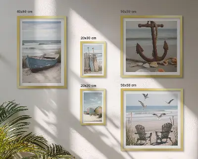 Framed photo set Seaside atmosphere, relaxation, beach