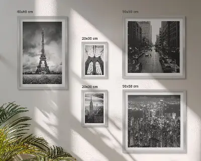 Set of 5 wall art pieces Black and white architectural icons