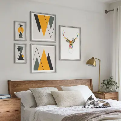 Framed photo set Boho style colorful motifs