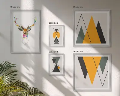 Framed photo set Boho style colorful motifs