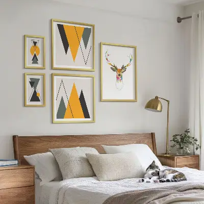 Framed photo set Boho style colorful motifs