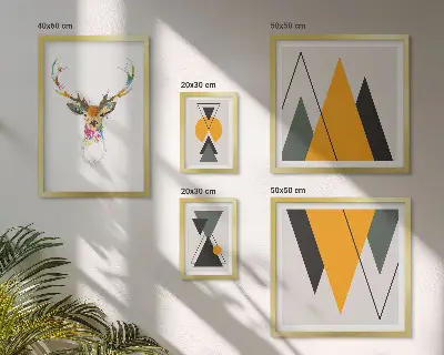 Framed photo set Boho style colorful motifs