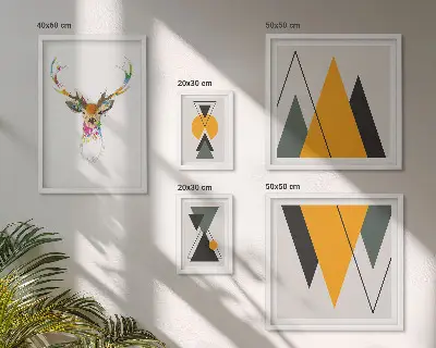 Framed photo set Boho style colorful motifs