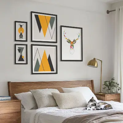 Framed photo set Boho style colorful motifs