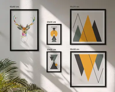 Framed photo set Boho style colorful motifs