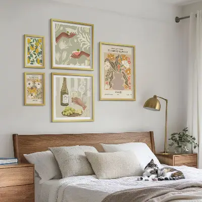 Gallery wall Flowers and fruits vintage style