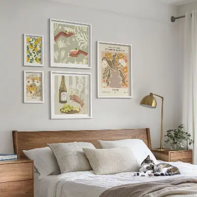 Gallery wall Flowers and fruits vintage style