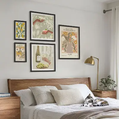 Gallery wall Flowers and fruits vintage style