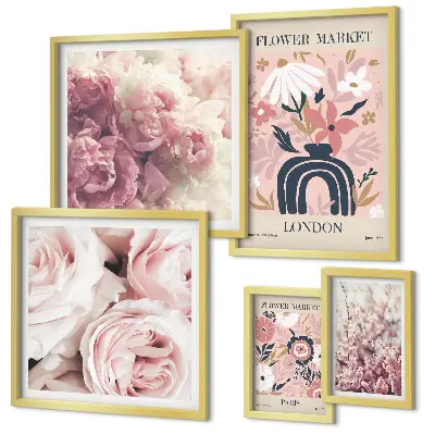 Framed photo set Floral boho decorations
