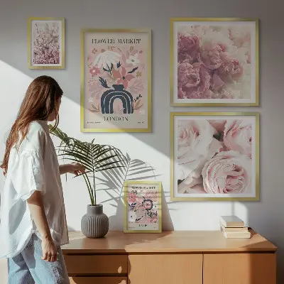 Framed photo set Floral boho decorations
