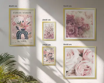 Floral boho wall art set framed photos