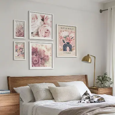 Framed photo set Floral boho decorations