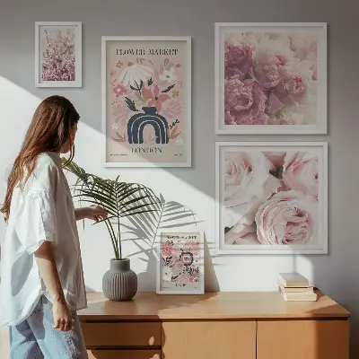 Framed photo set Floral boho decorations