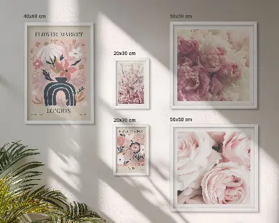 Framed photo set Floral boho decorations