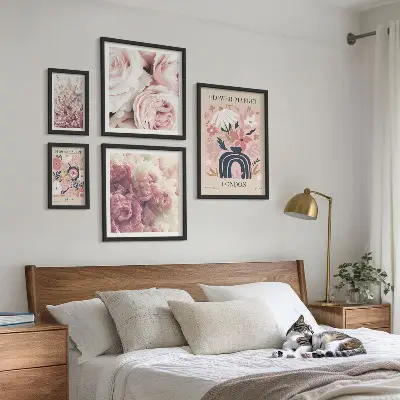 Framed photo set Floral boho decorations