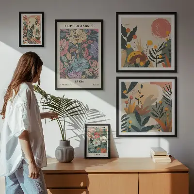 Gallery wall Floral motifs Paris London