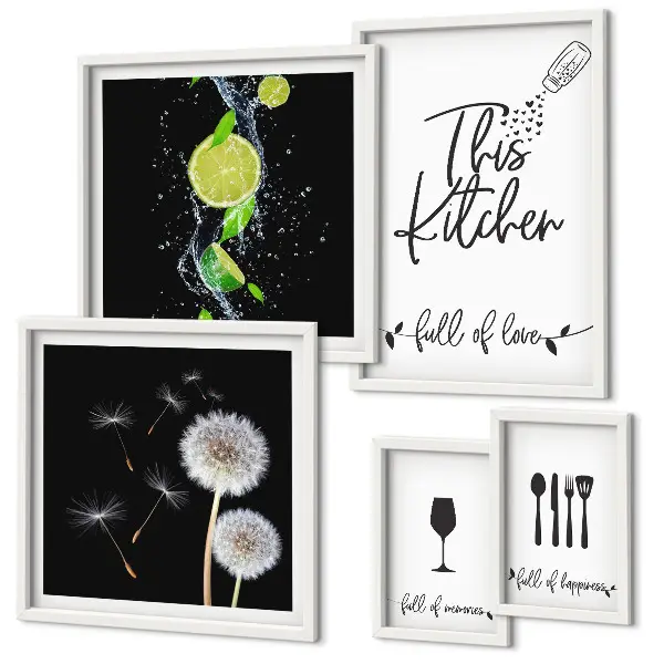 Framed photo set Kitchen inspirations with love
