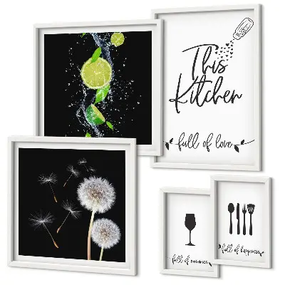 Framed photo set Kitchen inspirations with love