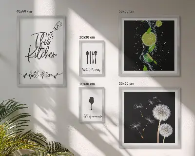 Framed photo set Kitchen inspirations with love