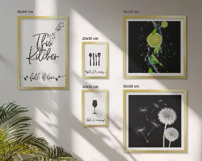 Framed photo set Kitchen inspirations with love