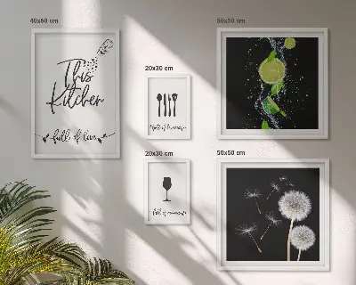 Framed photo set Kitchen inspirations with love