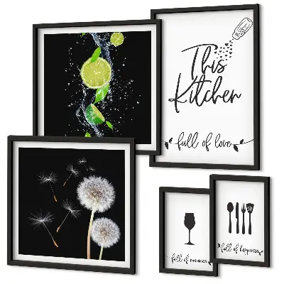 Framed photo set Kitchen inspirations with love
