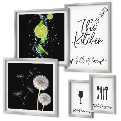 Framed photo set Kitchen inspirations with love