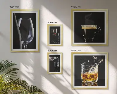 Set of 5 wall art pieces Cocktails drinks bar style