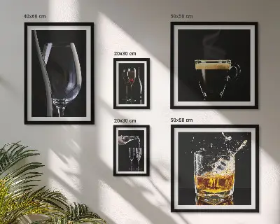 Set of 5 wall art pieces Cocktails drinks bar style