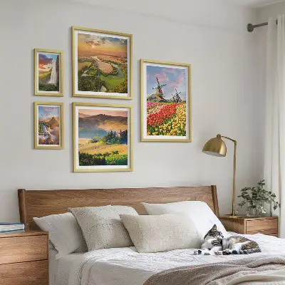 Gallery wall Landscapes of nature waterfalls windmills