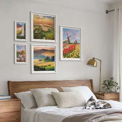 Gallery wall Landscapes of nature waterfalls windmills