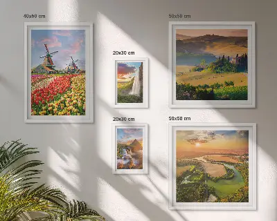 Gallery wall Landscapes of nature waterfalls windmills