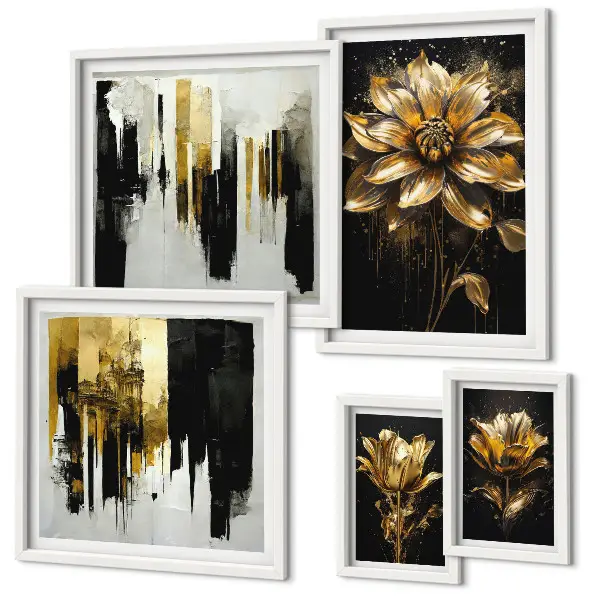Set of 5 wall art pieces Floral motifs, elegance, modernity