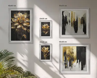 Set of 5 wall art pieces Floral motifs, elegance, modernity