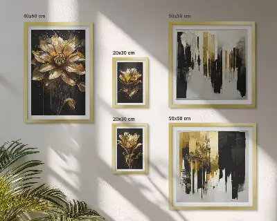 Set of 5 wall art pieces featuring elegant and modern floral motifs