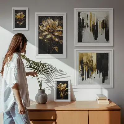 Set of 5 wall art pieces Floral motifs, elegance, modernity