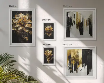 Set of 5 wall art pieces Floral motifs, elegance, modernity