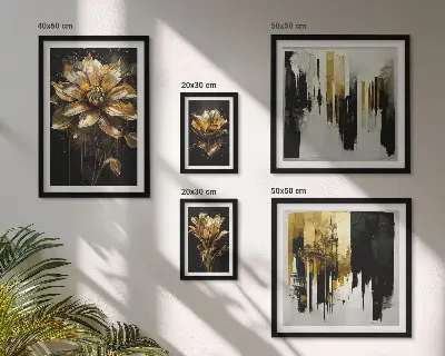 Set of 5 wall art pieces Floral motifs, elegance, modernity
