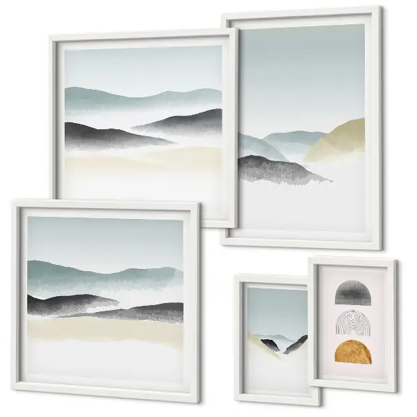 Framed photo set Abstract nature landscapes