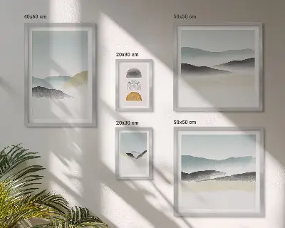 Framed photo set Abstract nature landscapes